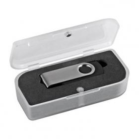 CLE USB 4 GIGAS EN METAL ET GOMME - EK81 - AVEC BOITE CADEAU MAGNETIQUE